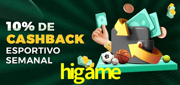 10% de bônus de cashback na higame
