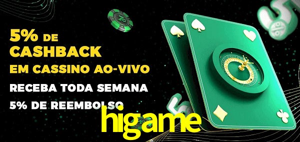Promoções do cassino ao Vivo higame